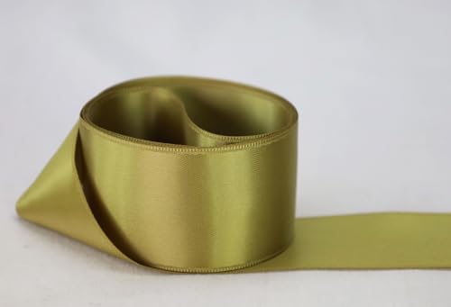 Image of Ribbon Bazaar Double Faced Satin - Premium Gloss Finish - 100% Polyester Ribbon for Gift Wrapping, Crafts, Scrapbooking, Hair Bow, Decorating & More - 2-1 /4 inch New Moss 25yd Spool