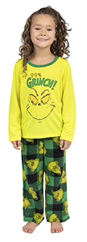 Dr. Seuss The Grinch Kids' Pajama, Matching Family Sleep Set With Socks Behave For The Holidays3