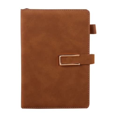 ADLUKAE Leather Journal Notebook for Men Women, A5 Premium Thick Paper, 200 Pages Thick Paper Daily Diary for School, Travel, Business, Work, Home Writing,Brown
