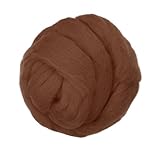 PATIKIL Lana En Top De Vellón, 150G/5.3OZ Suave Lana Para Fieltro Pura Y Gruesa Al Por Mayor Para Agujetado Tejer Manta Hilar Tejer Manualidades DIY, Color Marrón Claro