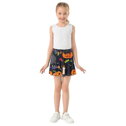 Halloween Pumpkins Girls Skorts Athletic Shorts Skirts with Shorts Flowy Flowy Skirt 3t3