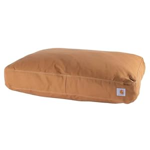 Carhartt Durable Canvas Pet Bed, Water Resistant Firm Duck Dog Bed, Carhartt Brown, Large