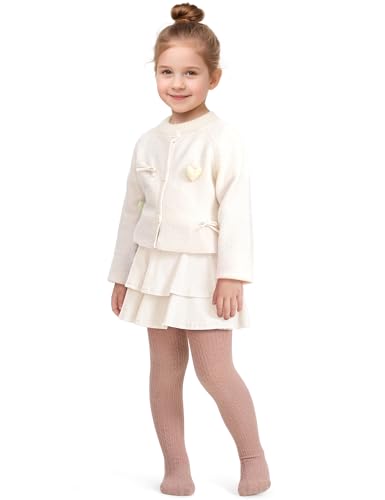 BOOPH Girls Tights Baby Toddler Cable Knit Cotton Footed Leggings Stocking Pants2