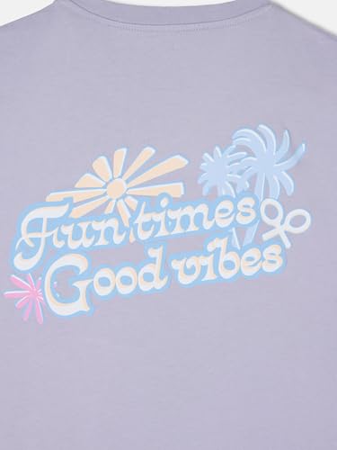 SILBON Camiseta Fun Times Purpura Manga Corta para Hombre Talla M