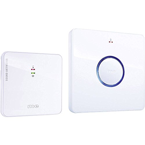 m-e modern-electronics Bell 331 41094 Funkklingel Komplett-Set klangaktiv, Weiß