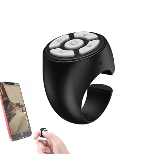 Scrolling Ring für Tik-Tok, Fernbedienung Page Turner, Tragbarer Fingertip Pager, Lazy Fingertip Kabellose Bluetooths Fernbedienung, Turn Ringe Seitenwender Bildschirmklicker, für Telefone und Tablets