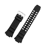 Bracelet de montre en silicone compatible avec Casio Aviation G Shock GW 3000 GW 3500B / 2000 Series, bracelet résine for homme(Black silver)