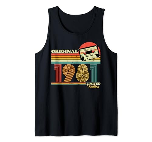 1981 vintage cumpleaños retro edición limitada hombres mujer regalo Camiseta sin Mangas
