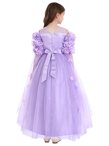 Vestido de primera comunión y noche cóctel para niñas de tul 2