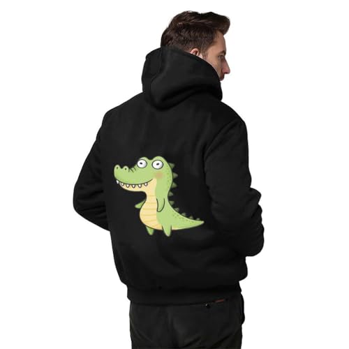 Cute Alligator Fleece Hoodie for Men Hooded Sweatshirt Full-zip Hoodies2