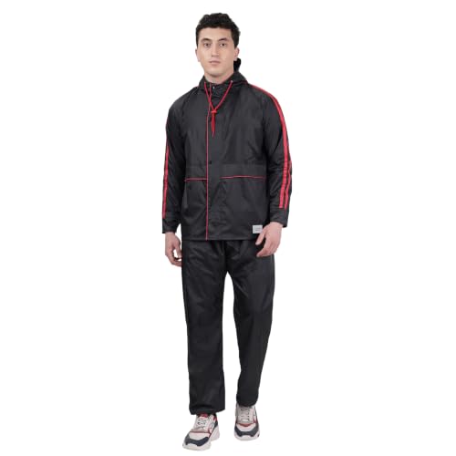 Image of Indian Terrain Men's Rain Coat with Pant and Pocket waterproof and heavy duty