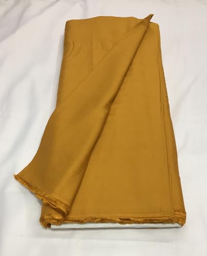 Image of BKRKJ Women's Rayon Cotton Unstitched Fabric by Meter for Sewing Suit Salwar Chudidar Patiyala Kurti Shirt Kameez Blouse Kurta Pyjama (Mustard, 1.5 Meter)