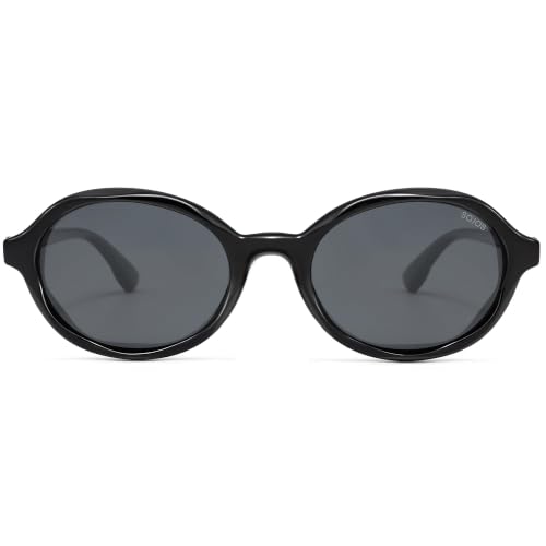 Image of SOJOS Trendy Polarized Oval Sunglasses for Women Men,Fashion Ovale Rounded Shades Fashion Wave Frame UV400 Protected SJ2697