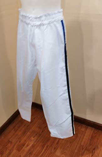 Pantalón de Full Contact Algodon (Blanco/Detalle Raya Azul) 1.70