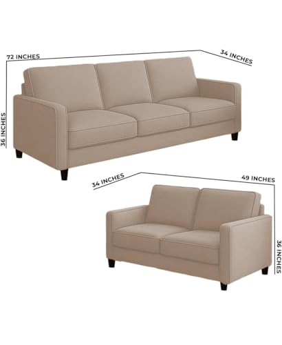 Image of The MM Furniture store Premium Fabric Sofa - Champagne (3+2 Seater)