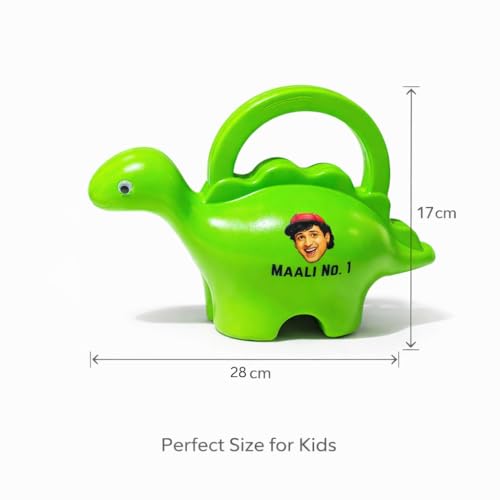 Image of Dinosaur Watering Can for Kids | 1 Litre | Plastic Dinosaur with Moving Eyes | Leak Proof, Lightweight, Easy Grip Watering Can | Kids Return Gifts | 10 Inches (Maali No. 1)