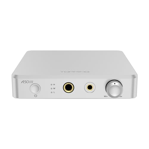 LEAUDIO Topping A50 III Fantasy HPA for Desktop 4.4 Balanced 3.5 Single-End Power Amplifier (Silver)