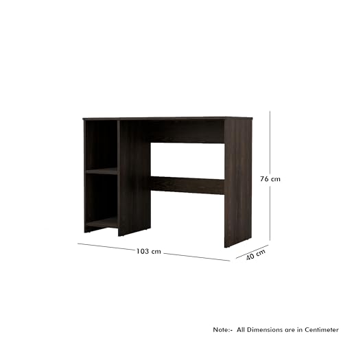 Image of Bniture Wooden Study Table for Home | Engineered Wood Study Table with 2 Storage Shelf | Multi Purpose Computer Desk for Writing & Study | Laptop Table for Study Room & Office | Flower Wenge