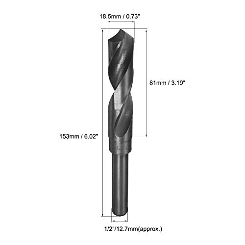sourcing map 1 Stk.Bohrer Spitze HSS 9341 1/2''Direkt Schaft 18,5mm de