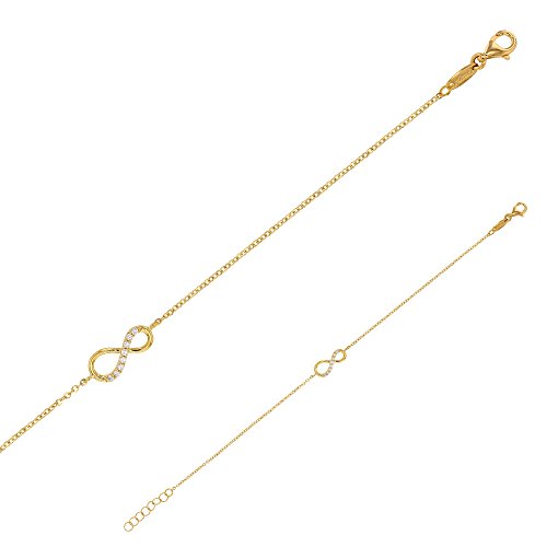 Bracelet infini or 375/1000e et oxyde de zirconium pour femme 398042