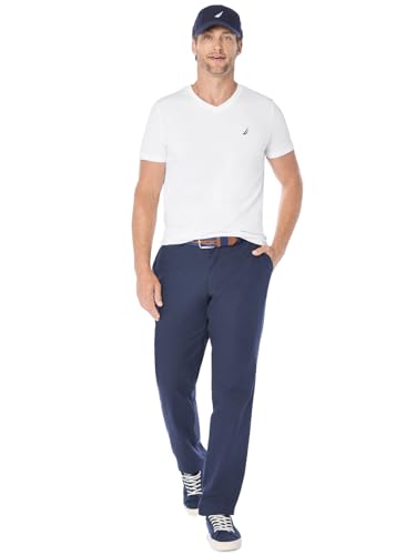 Nautica Men's Short Sleeve Solid Slim Fit V-Neck T-Shirt Shirt, Bright White, Medium - image 2