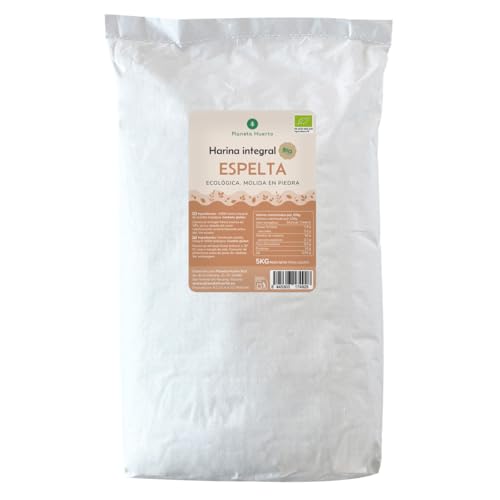 PLANETA HUERTO | Harina Integral de Espelta Ecológica 5 Kg | Producto Natural y Nutritivo para Panadería y Repostería Saludable