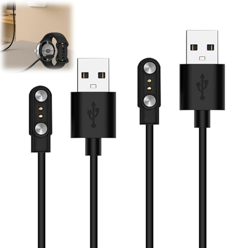 gsgfuis 2 Pièces Chargeur Montre Connectée Universel pour Smartwatch, 2 Pins 2.54mm - 2.84mm, Modèle A+B Magnétique pour Montres Connectées, Câble de...