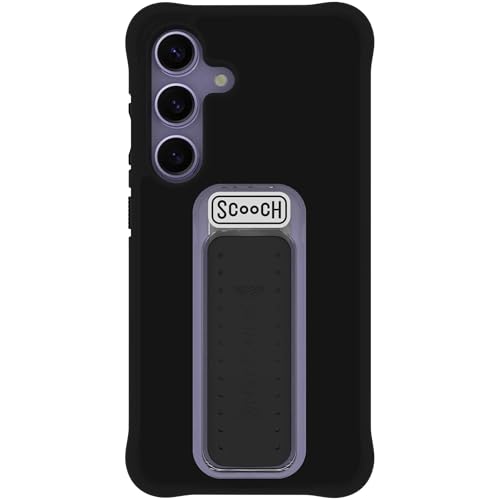 Scooch for Samsung Galaxy S25, 5-in-1 Wingman Kickstand Case, 10-Foot Military Grade Drop Protection, Pop-Out Kickstand, Phone Grip, Car Mount, Black