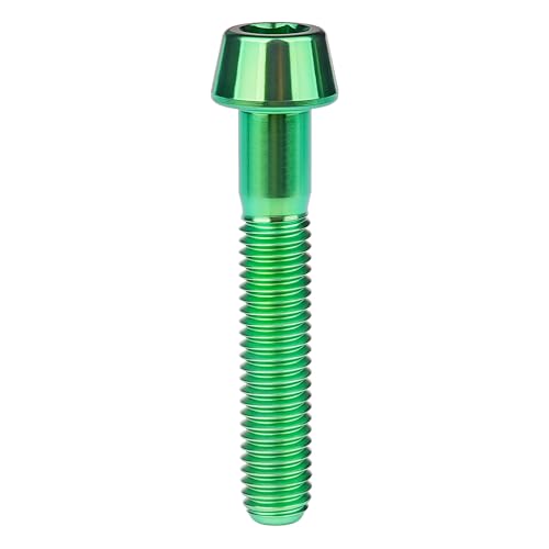 Image of Titanium Ti Bolt M5x9 16 18 20 25 30 35 40 45 50 55 60mm Tapered Head Screws Pack of 4 (M5x30mm, Green)