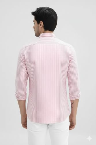 Image of Men's Cotton Casual Printed Striped Stylish Shirt for Men