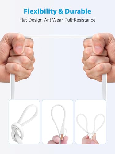 Cat8 Ethernet Cable 15M, 40Gbps/2000Mhz Flat High Speed Network Cable, STP RJ45 Gigabit Cat-8 Lan Internet Cable for PS4/5, for Modem - White