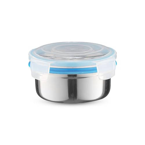 Image of Trueware Clip N Close Smart Lock Stainless Steel Lunch Box | Durable, Airtight, BPA Free, 100% Food Grade | Versatile | for Office, for Men and Wowmn | 350 ml
