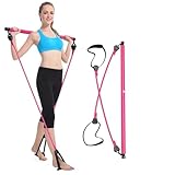 Dedeka Pilates Bar Kit avec Bandes de résistance,Barre détachable avec Boucle de Pied, Barre de Bande de résistance Longue pour l'entraînement de Musculation