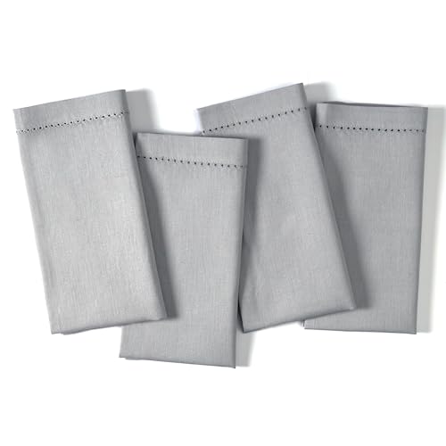 Ramanta Home Grey Cloth Dinner Napkin Set of 4-18x18 Inch