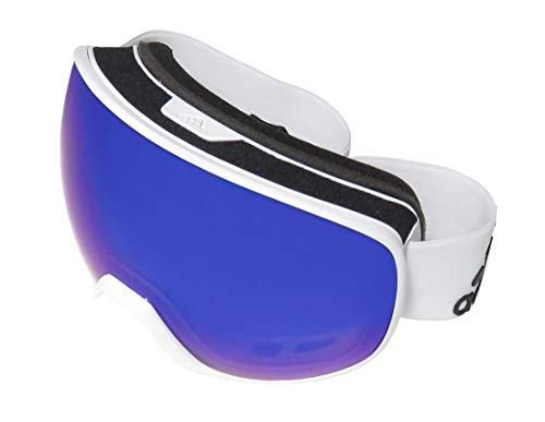 Adidas Ad83/50 Progressor Pro Pack Mens/Womens Goggles Full-rim 100% UVA & UVB Lenses Authentic Sport Modern Sunglasses/Sun Glasses (0-0-0, White Shiny)