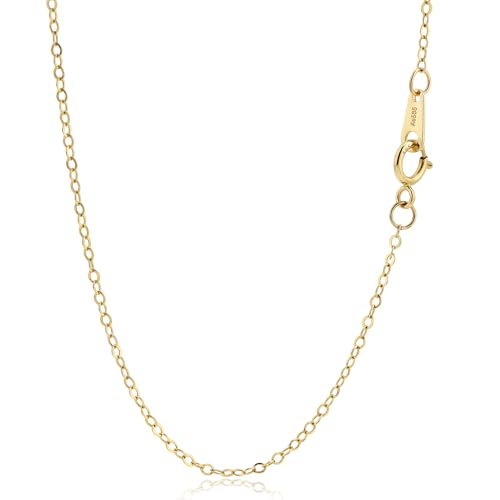 14K Gold Chain Necklace, Dainty Sparkle Cable Link Chain 1.3mm/1.5mm/1.8mm, 16-24 Inches for Women Men, Hypoallergenic, Non-Tarnish, Elegant Layering Minimalist Jewelry