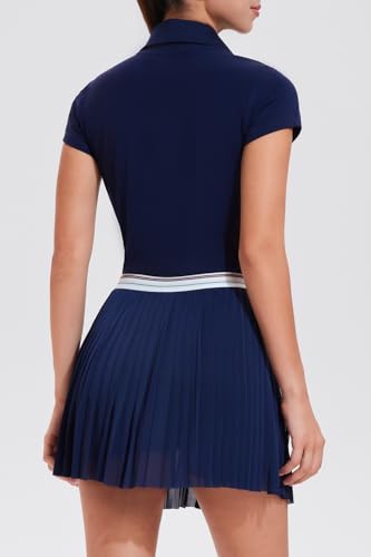 Mudere Tennis Skirt Set for Women Two Piece Golf Outfits High Waisted Pleated Athletic Skirt Outfits with Pockets2