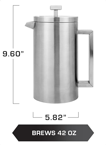 COLETTI Boulder Camping French Press (An American Press) - Large Insulated French Press Coffee Maker – 42 oz