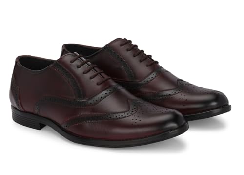 Image of MACTREE Men's Genuine Leather Brogue Lace Up Formal Shoes