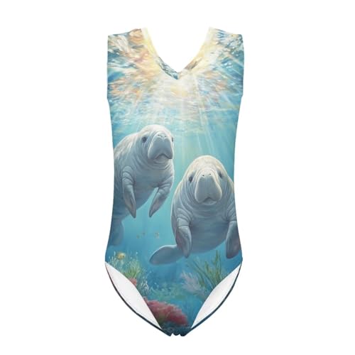 Image of Xpyiqun Bathing Suits for Girls 3-14 Kids Summer One Piece Swimwear Beach Sport Sleeveless Swimsuits Athletic