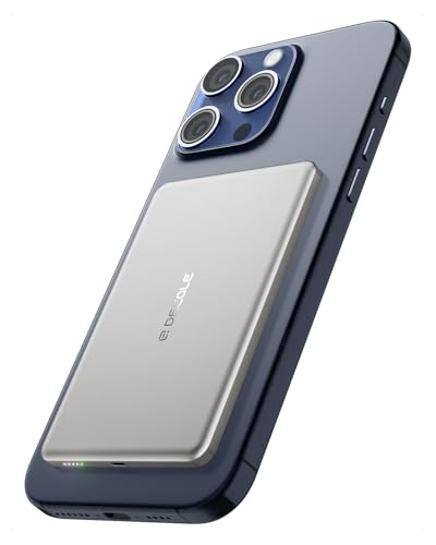 decqle “Air” Batterie Externe Magnétique sans Fil Ultra Mince 5000mAh, Compatible avec MagSafe, Coque Rechargeable Batterie Externe, Uniquement pour Les...