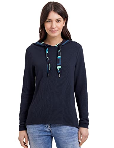 CECIL Damen B319108 Kapuzenshirt, deep Blue, M