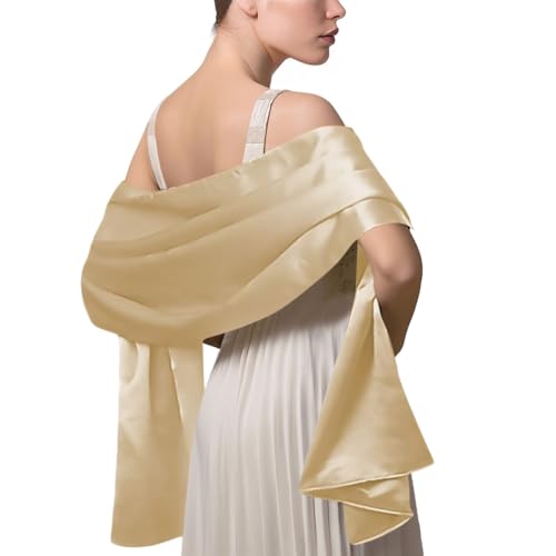LumiSyne Mujer Satén Gasa Chal Mantón Sedoso Color Sólido Bufanda Pañuelo Ligero Estola Para Fiesta Vestido Boda Novia Dama De Honor Noche