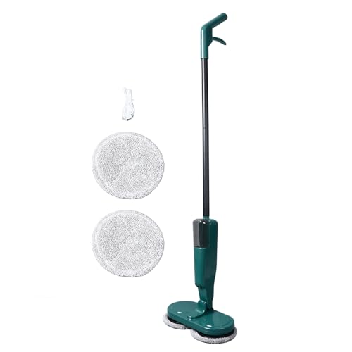 Mtlavishy Mop eléctrico recargable liviano liviano Mop con rociador para pisos de mármol de azulejos de madera blanca (Green)