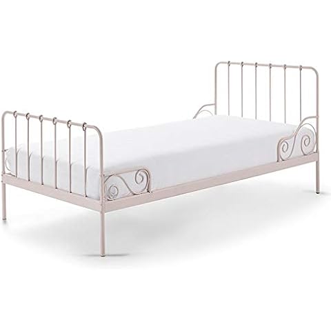 Vipack Alice Liegefläche 90 x 200 cm rosa Metallbett, Einzelbett, Kinderbett, Jugendbett, Single Bett Cover