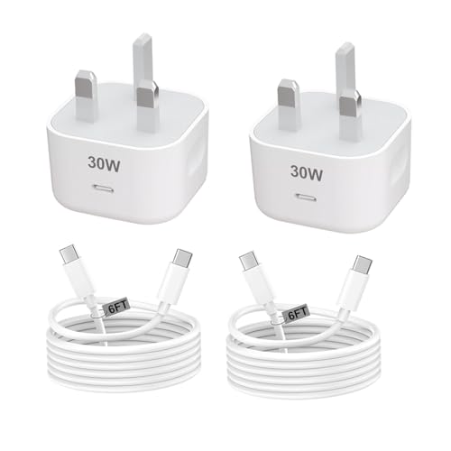lPhone USB C Charger 2pack 30W USBC Plug Fast Charging Cube with USB-C to C Cable for lPhone 17/16/15 17 Pro Max/17Pro/17 Plus/16 15 Plus/Pro Max Air 5/4 lPad 10/Mini 6 Type C-C Cord Power Adapter