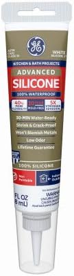 GE 2812566 Advanced Silicone 2 Kitchen & Bath Sealant, White, 2.8-oz. Squeeze Tube - Quantity 12