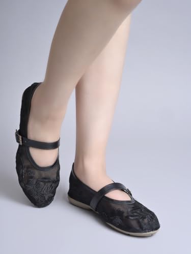 Image of Shoetopia Women's Embroidered Belly Shoes - Soft Comfortable Flats with Adjustable Strap | Traditional Floral Design for Casual & Ethnic Footwear