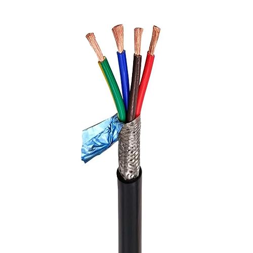 Outdoor Extension 2meters Control Signal Line 2 3 4 5 6 7 8 10 12 14 16 20 24 Core PVC Cable 22AWG 0.3 0.5 0.75mm Shielded Wire Solar sheathed(Black0.3mm,4-core)