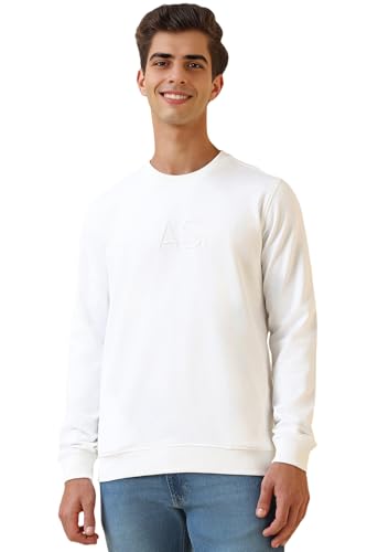 Image of Allen Solly Men's Cotton Blend Crew Neck Sweatshirt with Straight Pocket